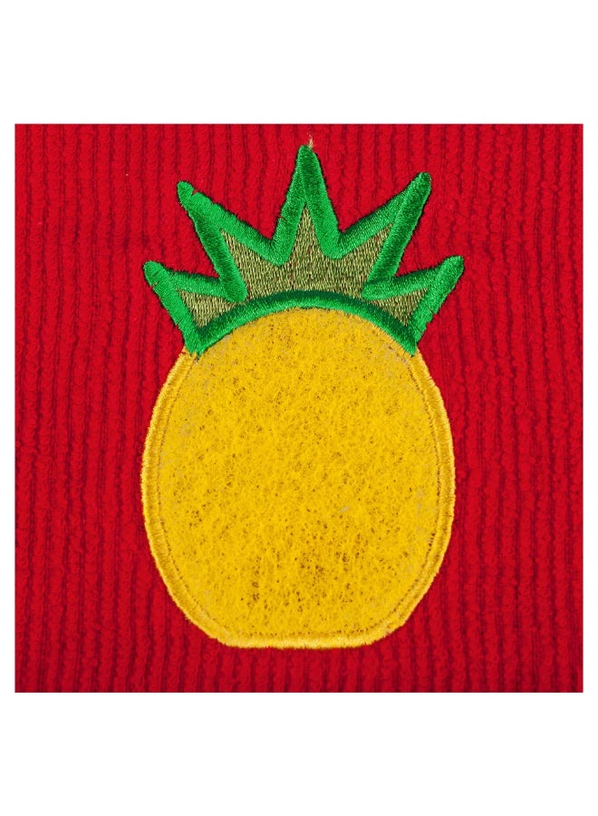 Mukitchen Pineapple Scrubsy Scrubber Dish Cloth Red and Yellow 12 x 12 Inch 5010-1705 - Image 2